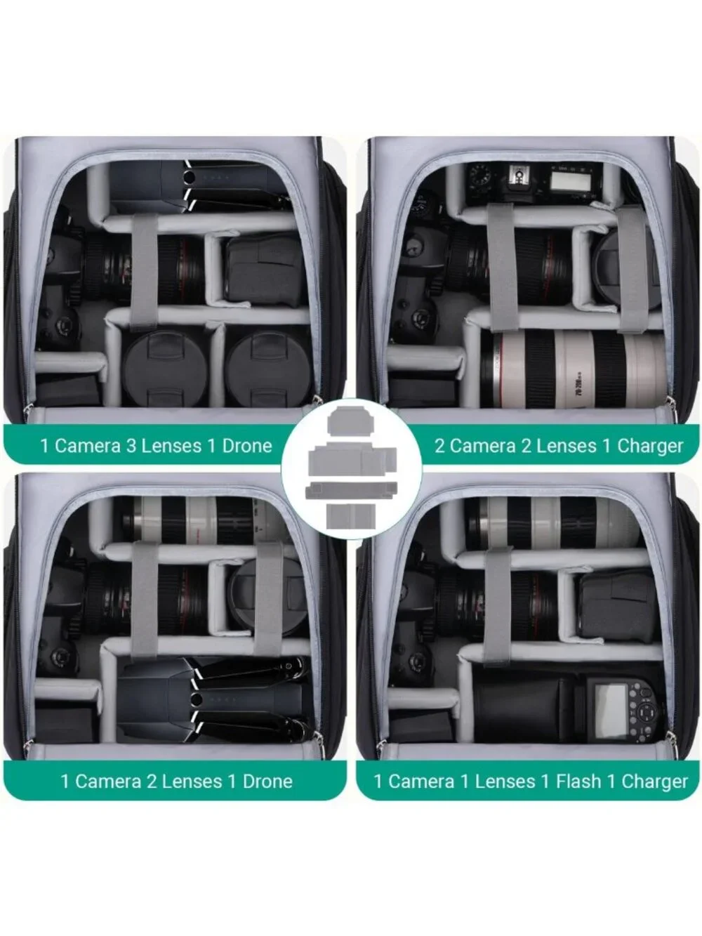 Versatile DSLR/Mirrorless Camera Backpack with Laptop Compartment & Rain Cover